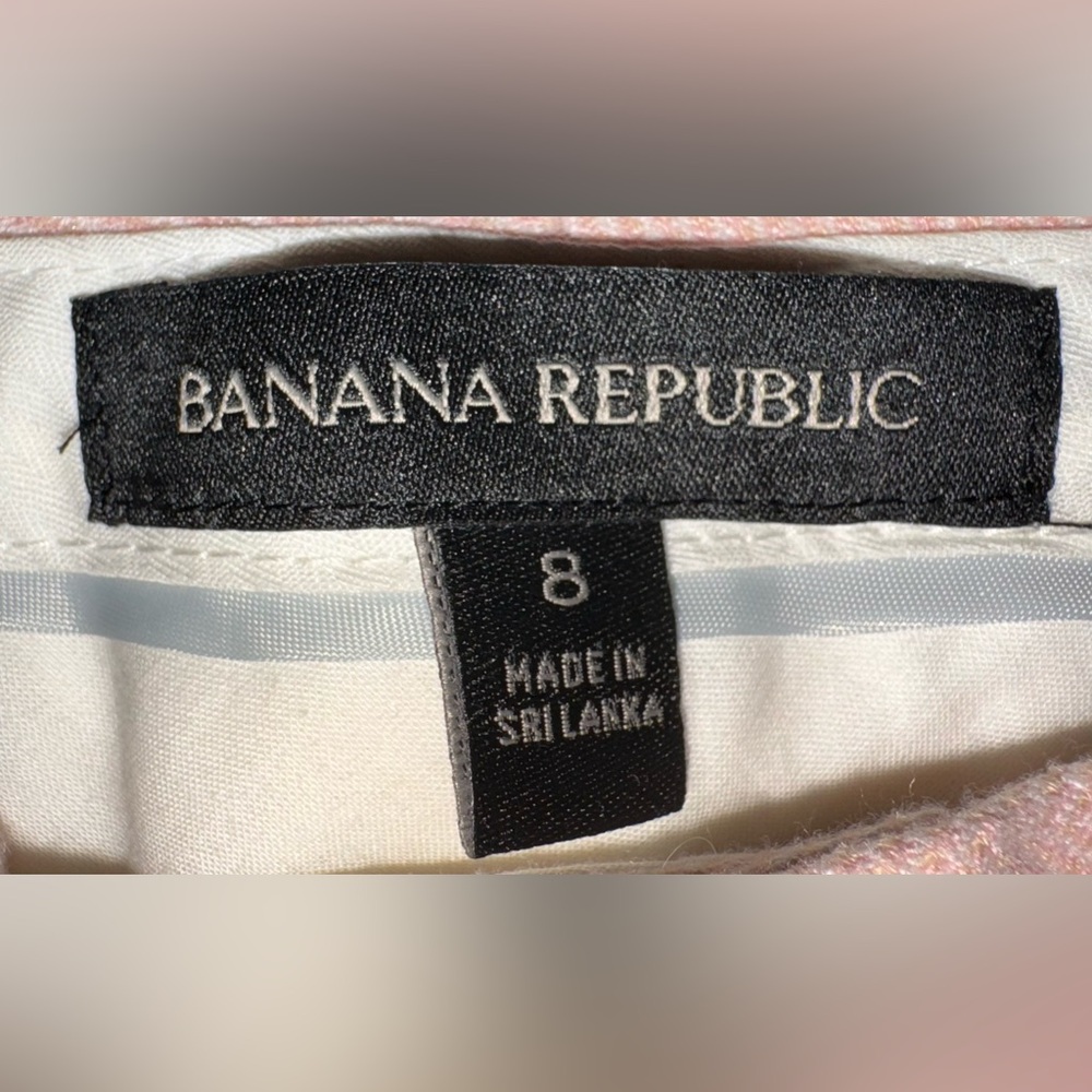 Banana Republic Ryan Herringbone Pants (Pink, Size 8, Excellent Condition) - Picture 6 of 8
